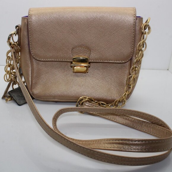 Claudia G Tiny Leather Shoulder Bag -Rose Gold - Picture 1 of 10